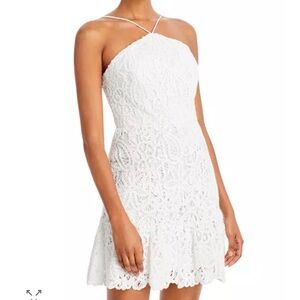 MILLY Dylan Crochet Mini Dress in White